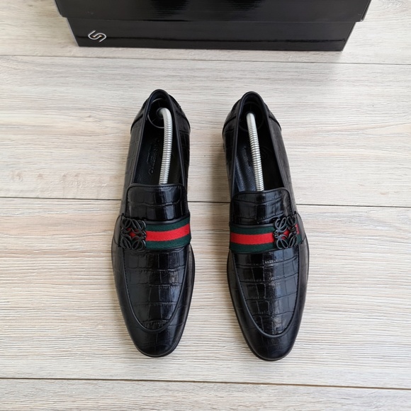 Black Men's Genuine Leather Loafer - Leather Sole - Picture 2 of 5